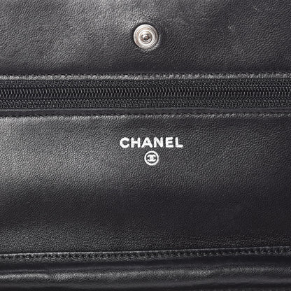 Chanel Lambskin Quilted Wallet On Chain WOC Black 6 of 18