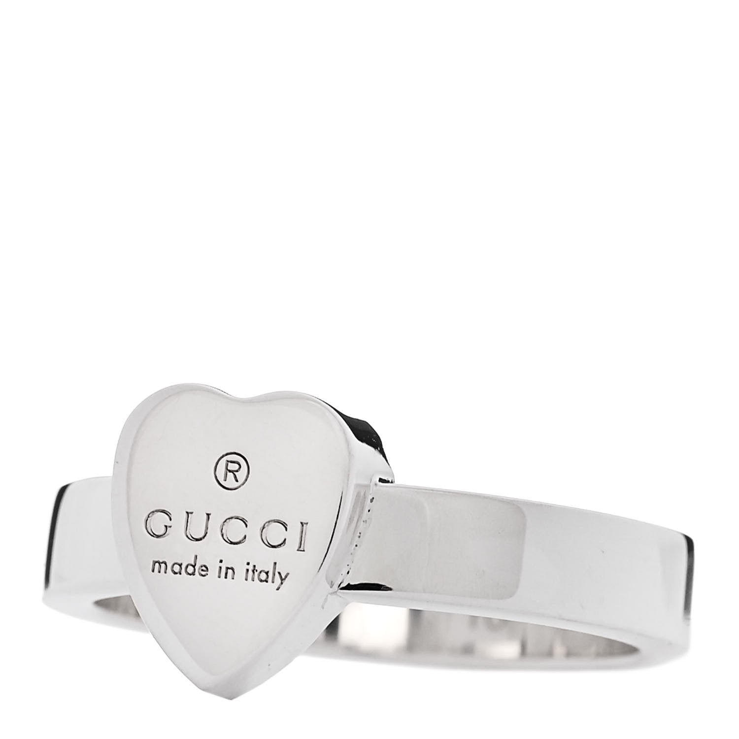 Gucci Sterling Silver Trademark Heart Ring 56 7.75 3 of 7