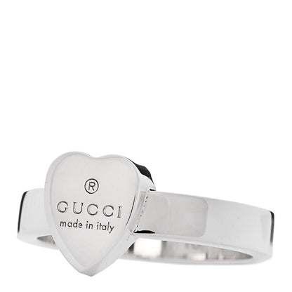 Gucci Sterling Silver Trademark Heart Ring 56 7.75 3 of 7