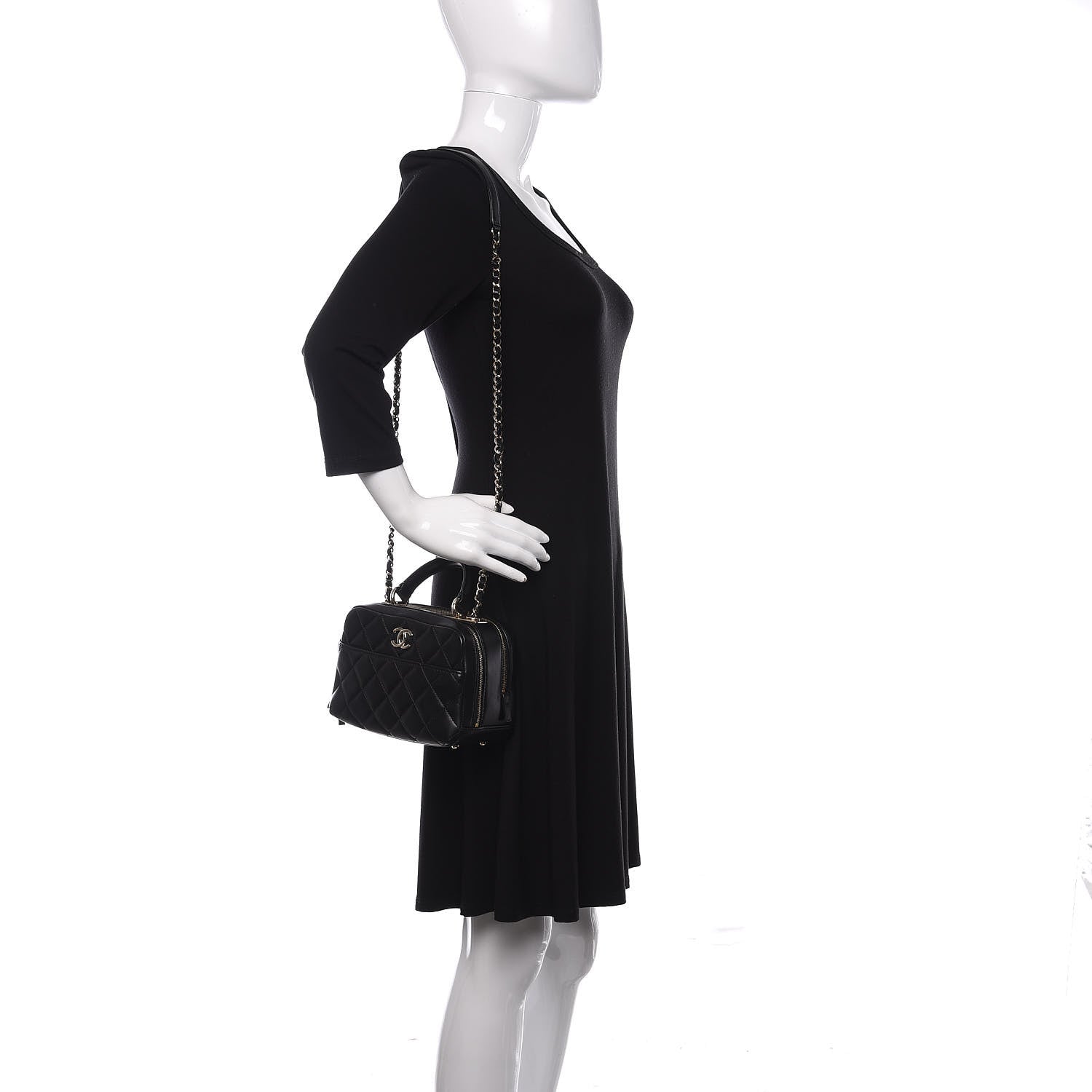 Chanel Lambskin Quilted Small Trendy CC Bowling Bag Black 2 of 12