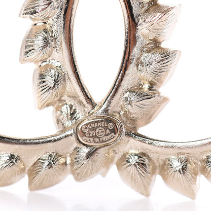 Chanel Metal Strass Crystal Dazzling Wheat CC Brooch Gold Black 3 of 4