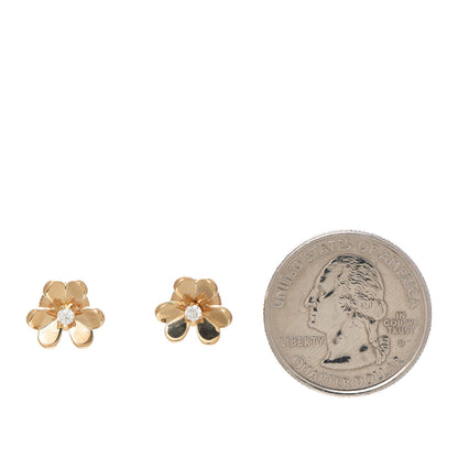 Van Cleef & Arpels 18K Yellow Gold Diamond Mini Frivole Earrings 2 of 5