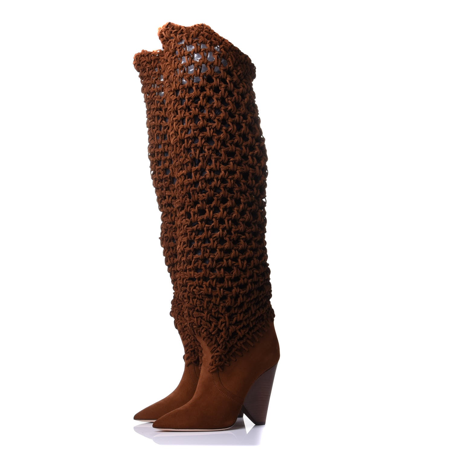 Saint Laurent Suede Twine Soho Niki 105 Thigh High Boots 38 Light Land 3 of 8