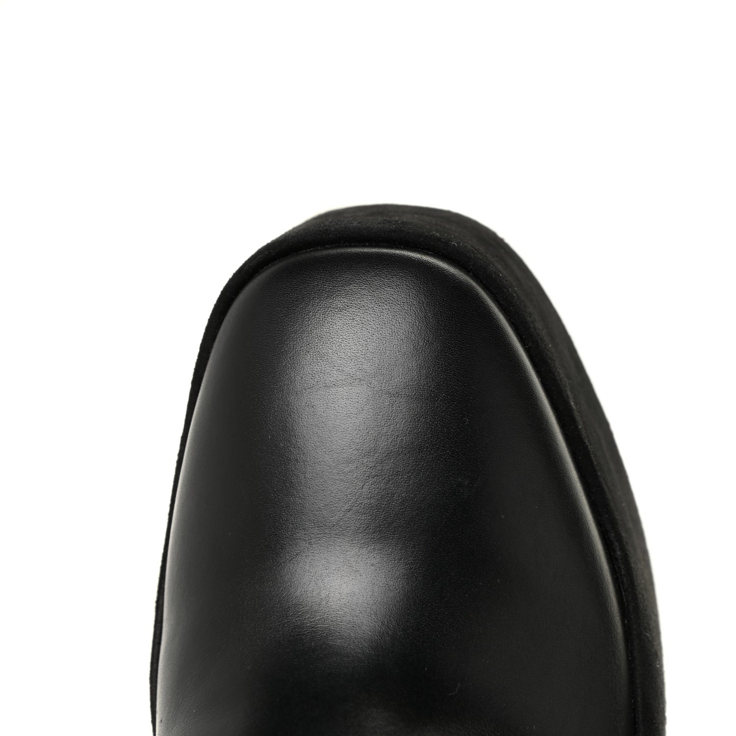 Suede Calfskin Monogram Podium Platform Thigh Boots 37 Black