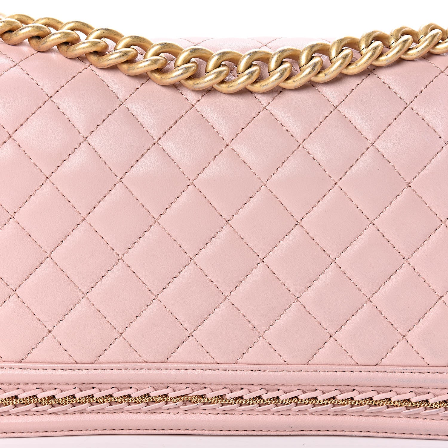 Chanel Lambskin Quilted Medium Chain Detail Boy Flap Light Pink 11 of 18