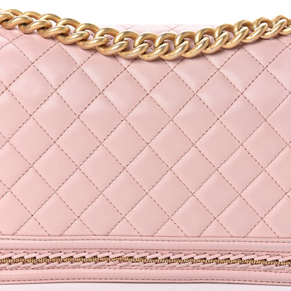 Chanel Lambskin Quilted Medium Chain Detail Boy Flap Light Pink 11 of 18
