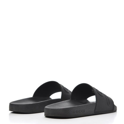 Gucci Rubber Womens Logo Slide Sandals 39 Black 4 of 15
