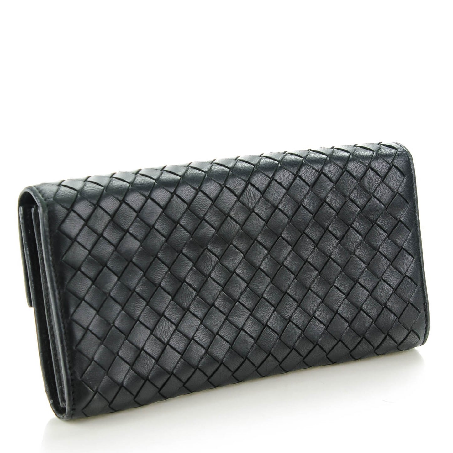 Nappa Intrecciato Continental Flap Wallet Nero Black