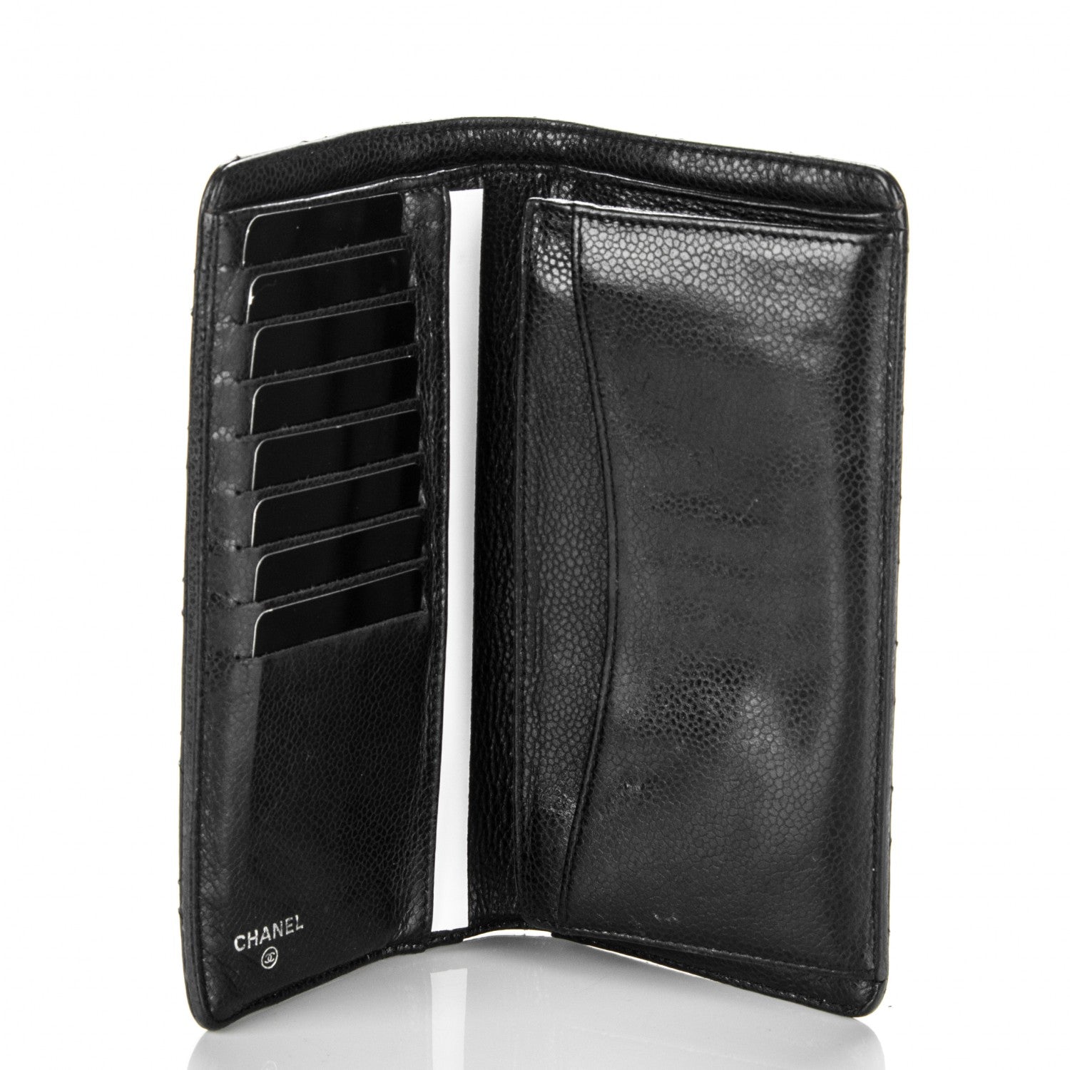 Chanel Caviar Quilted Yen Wallet Black 5 of 8