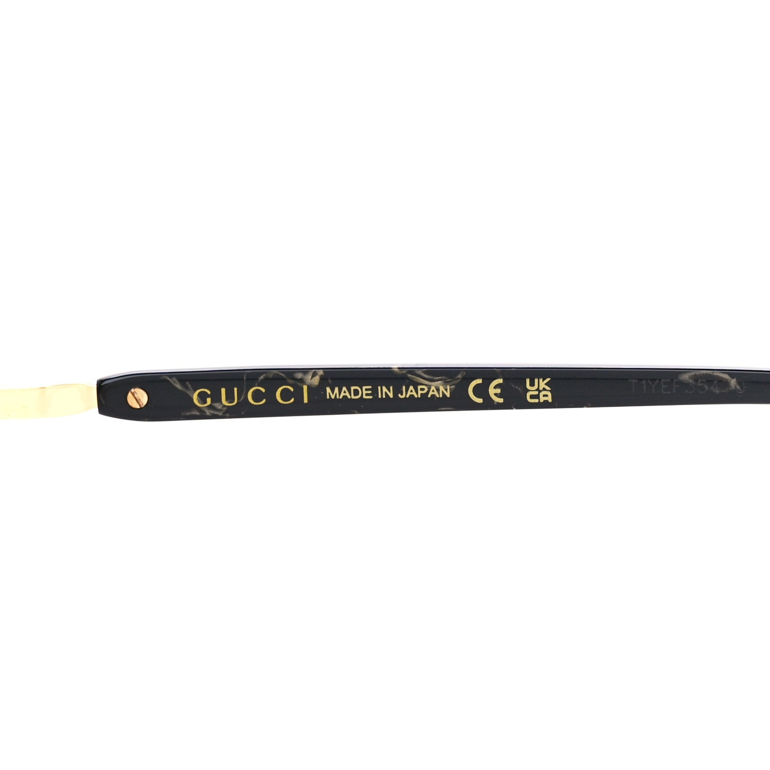 Gucci Metal Rectangular Frame Sunglasses GG1221S Gold Black 6 of 9
