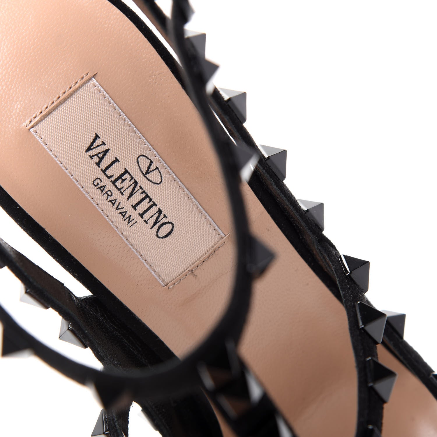Valentino Garavani Suede Beaded Rockstud Ankle Strap 100mm Pumps 38 Black 8 of 10