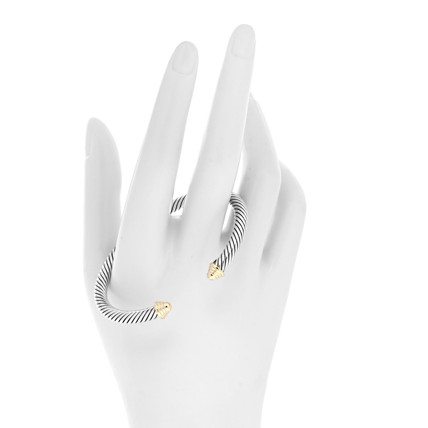 David Yurman Sterling Silver 14K Yellow Gold 5mm Cable Classics Bracelet 2 of 4