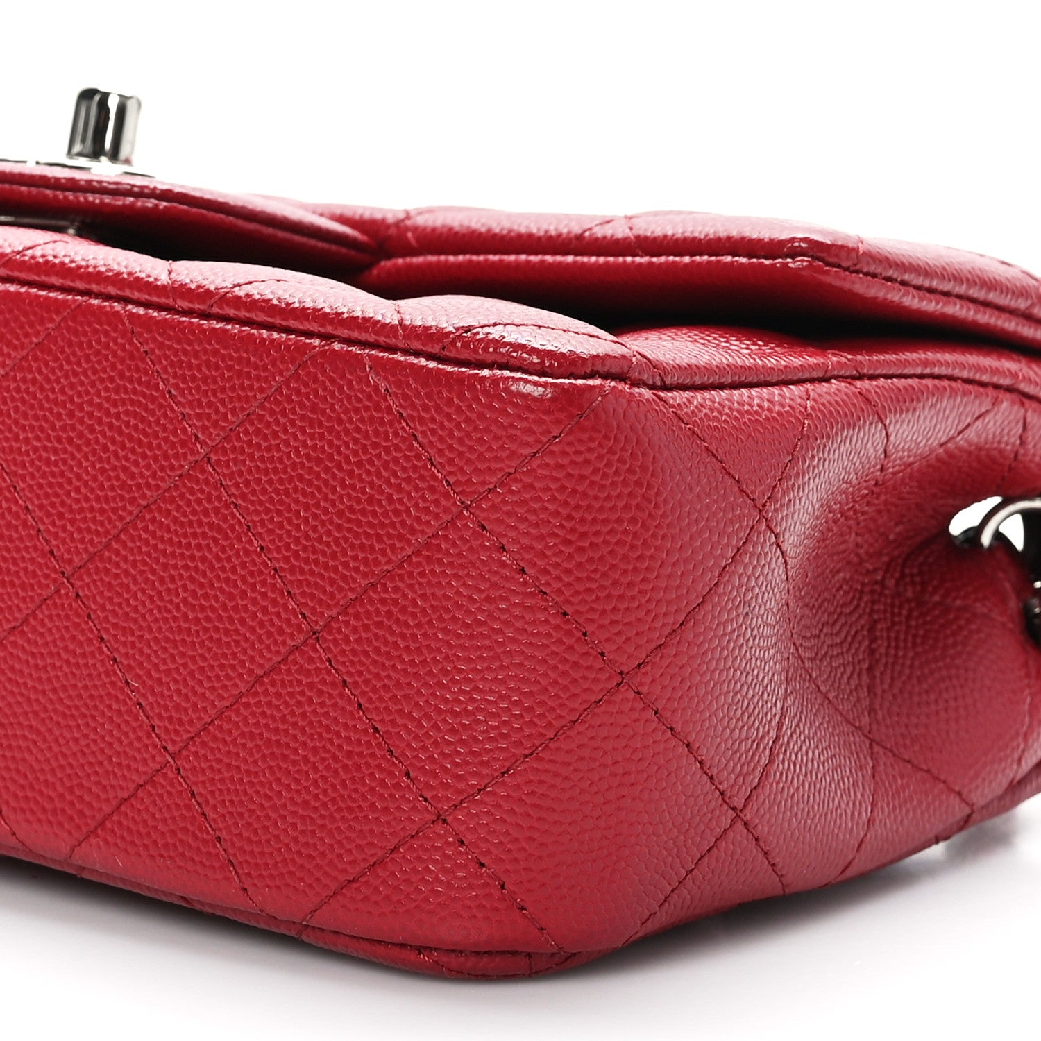 Chanel Caviar Quilted Mini Rectangular Flap Red 9 of 9
