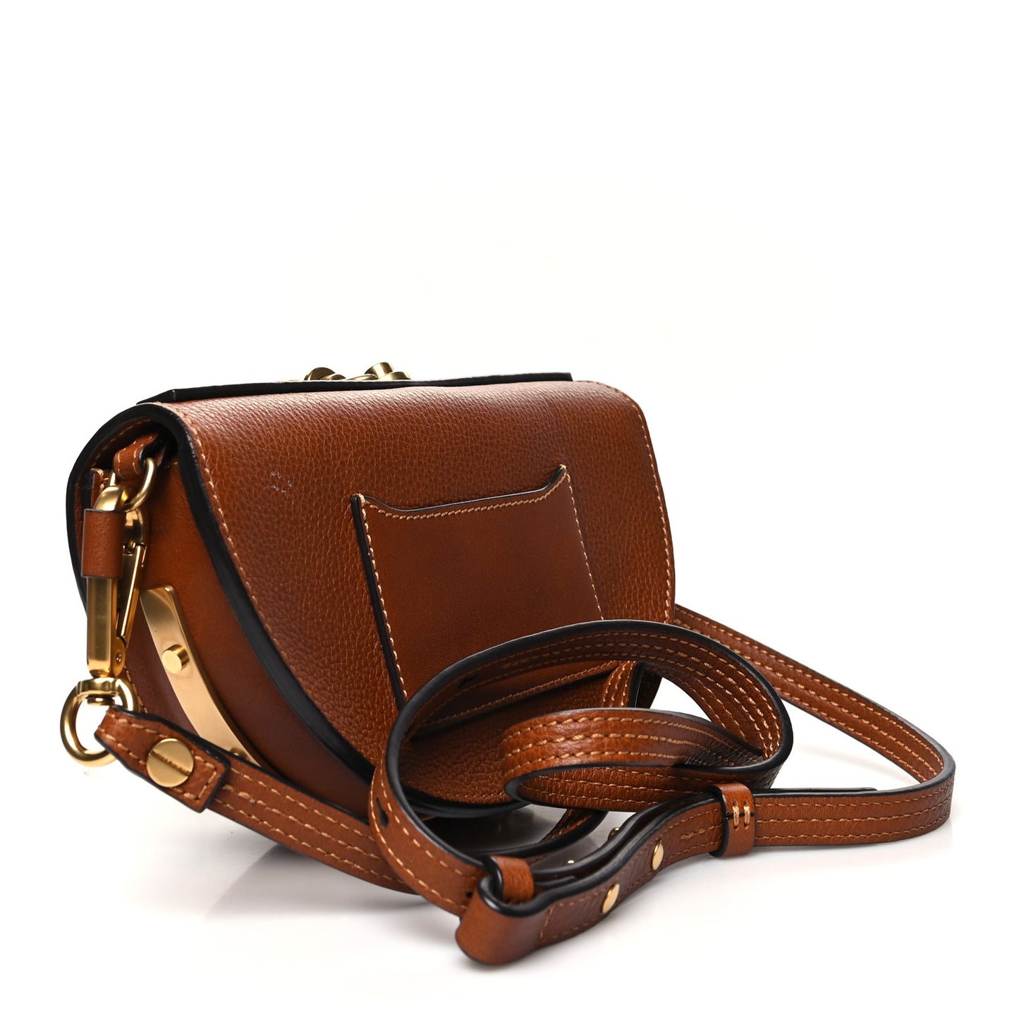 Calfskin Small Nile Bracelet Minaudiere Bag Caramel