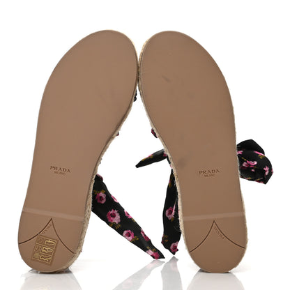 Prada Satin Printed Espadrille Sandals 36 Multicolor 5 of 8