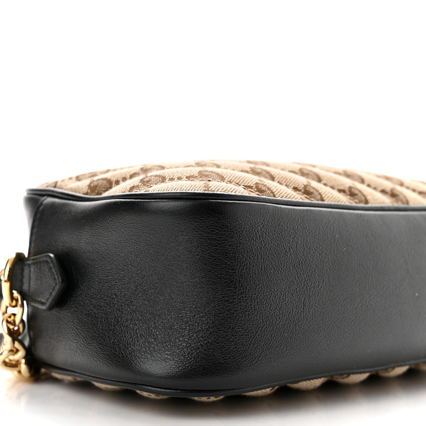 Monogram Matelasse Diagonal Small GG Marmont Chain Shoulder Bag Beige Black