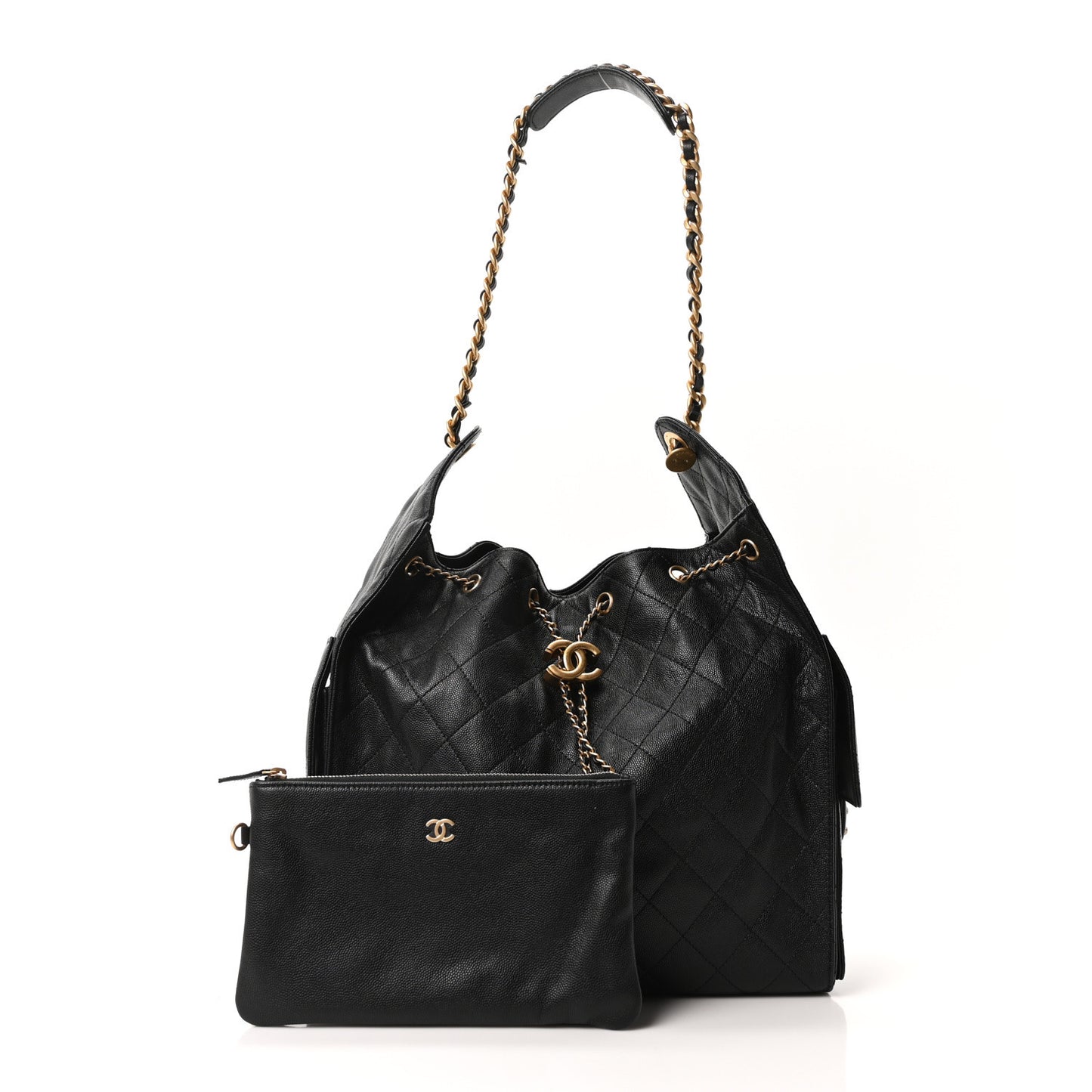 Caviar Quilted Medium Chanel 25 Handbag Black