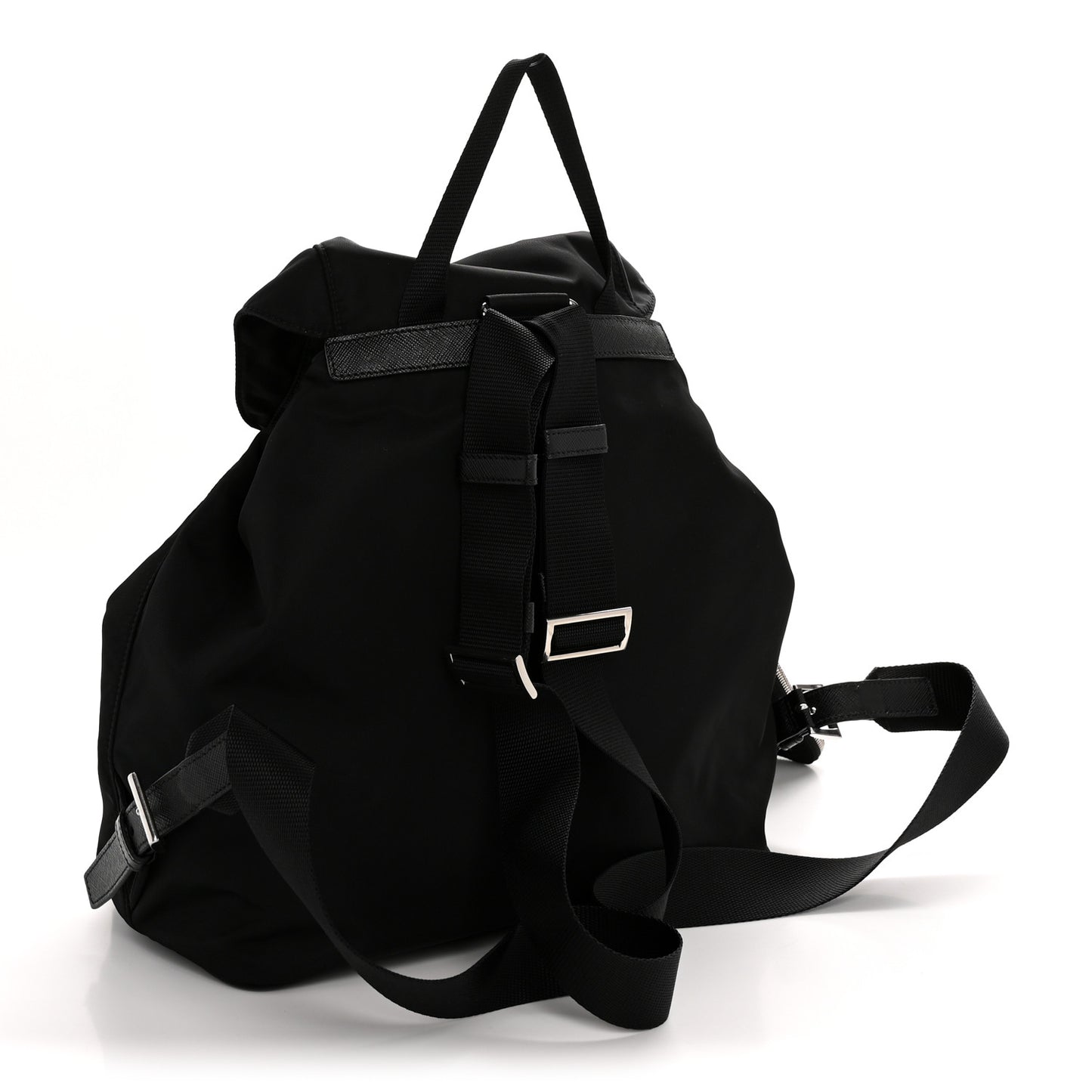 Re-Nylon Vela Saffiano Medium Backpack Black