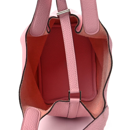 Hermes Taurillon Clemence Picotin Lock 18 PM Rose Sakura 6 of 8