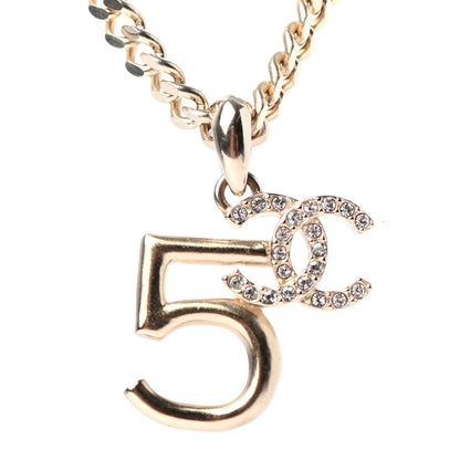 Chanel Crystal CC No.5 Necklace Gold 3 of 4