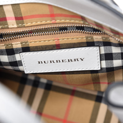 Burberry Calfskin Perforated Small Banner Tote Chalk White 6 of 8