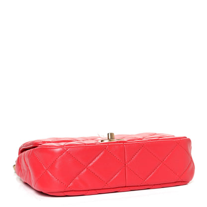 Chanel Lambskin Quilted Small Lacquered Chain Flap Red 3 of 9