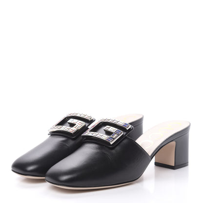 Gucci Malaga Kid Crystal Square G Madelyn Mules 39 Black 3 of 10