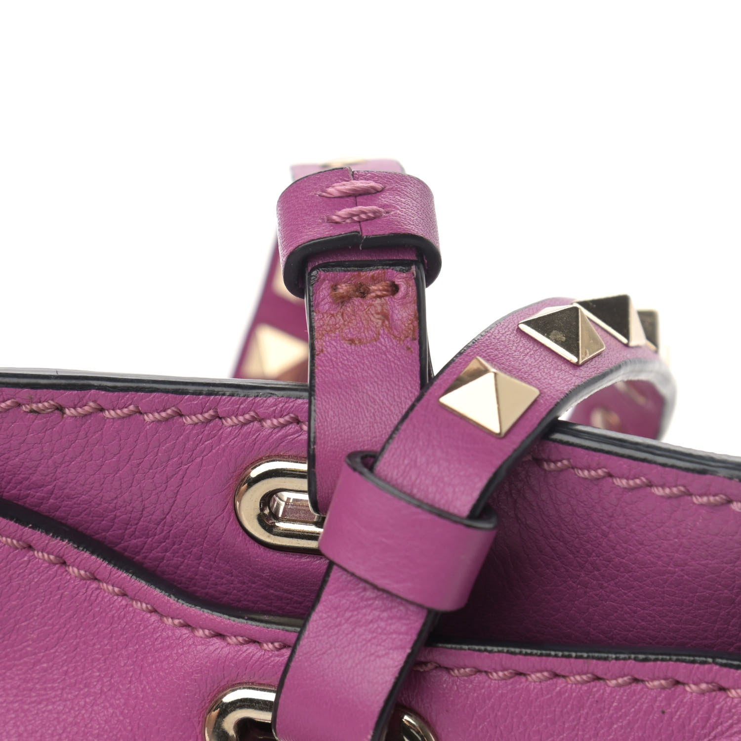 Valentino Garavani Vitello Small Rockstud Tote Purple Violet 15 of 16