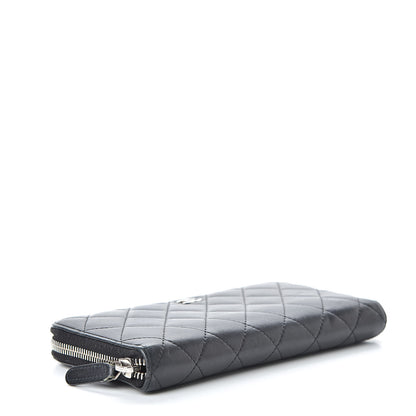 Chanel Lambskin Quilted Large Gusset Zip Around Wallet Black 4 of 12