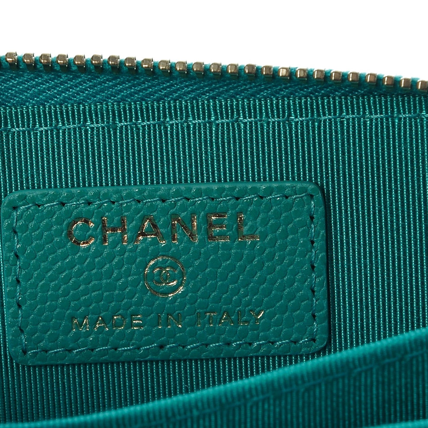 Caviar Quilted Zip Coin Purse Turquoise