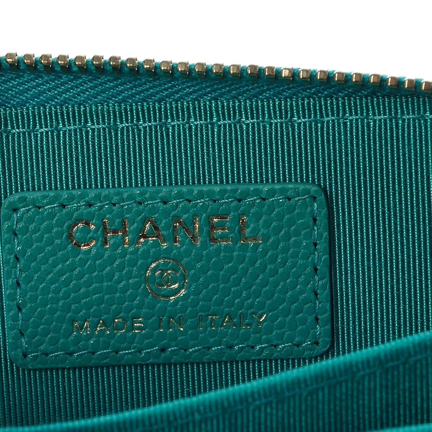 Chanel Caviar Quilted Zip Coin Purse Turquoise 6 of 8