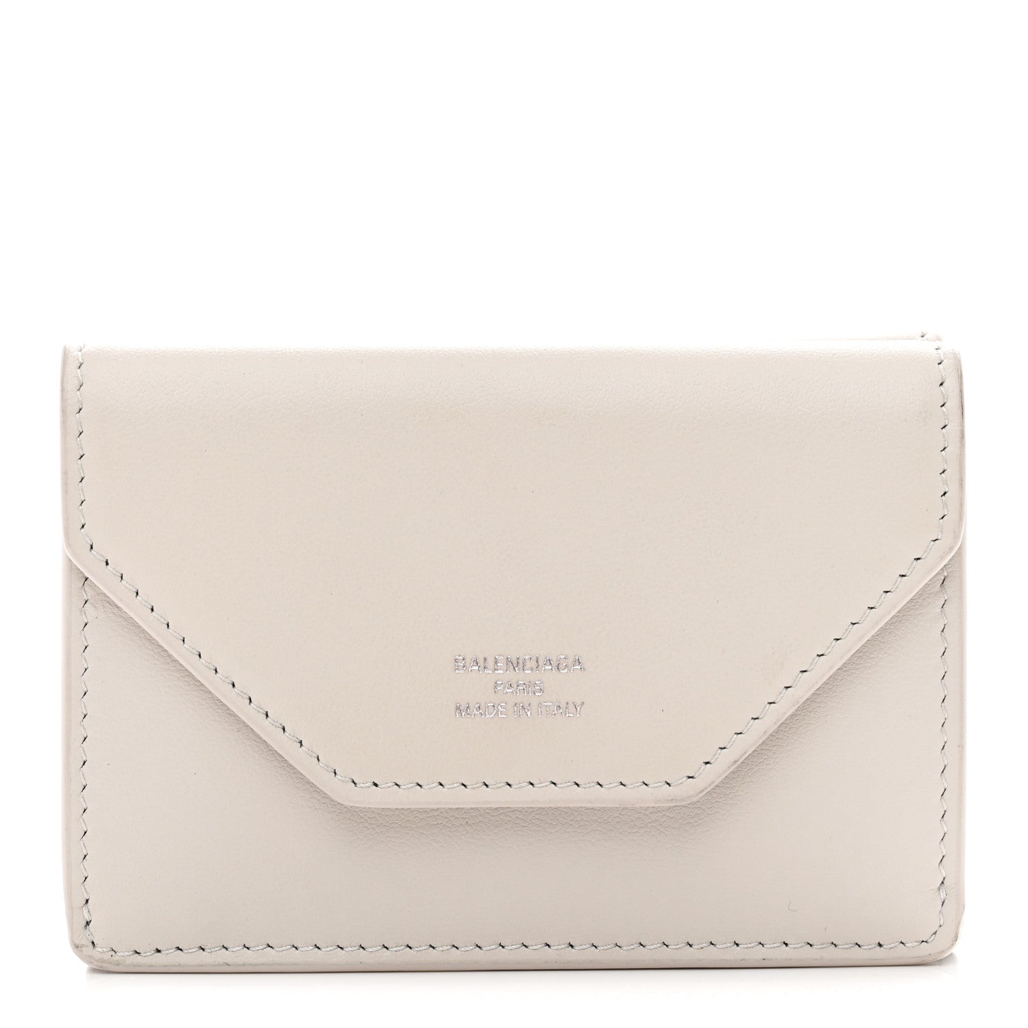 Balenciaga Smooth Calfskin Logo Envelope Compact Wallet White 1 of 8