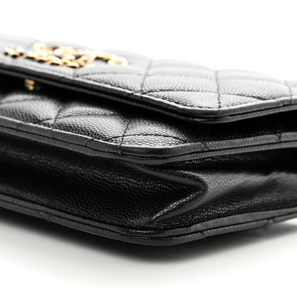 Chanel Caviar Quilted French New Wave Chain CC Wallet On Chain WOC Black 10 of 10