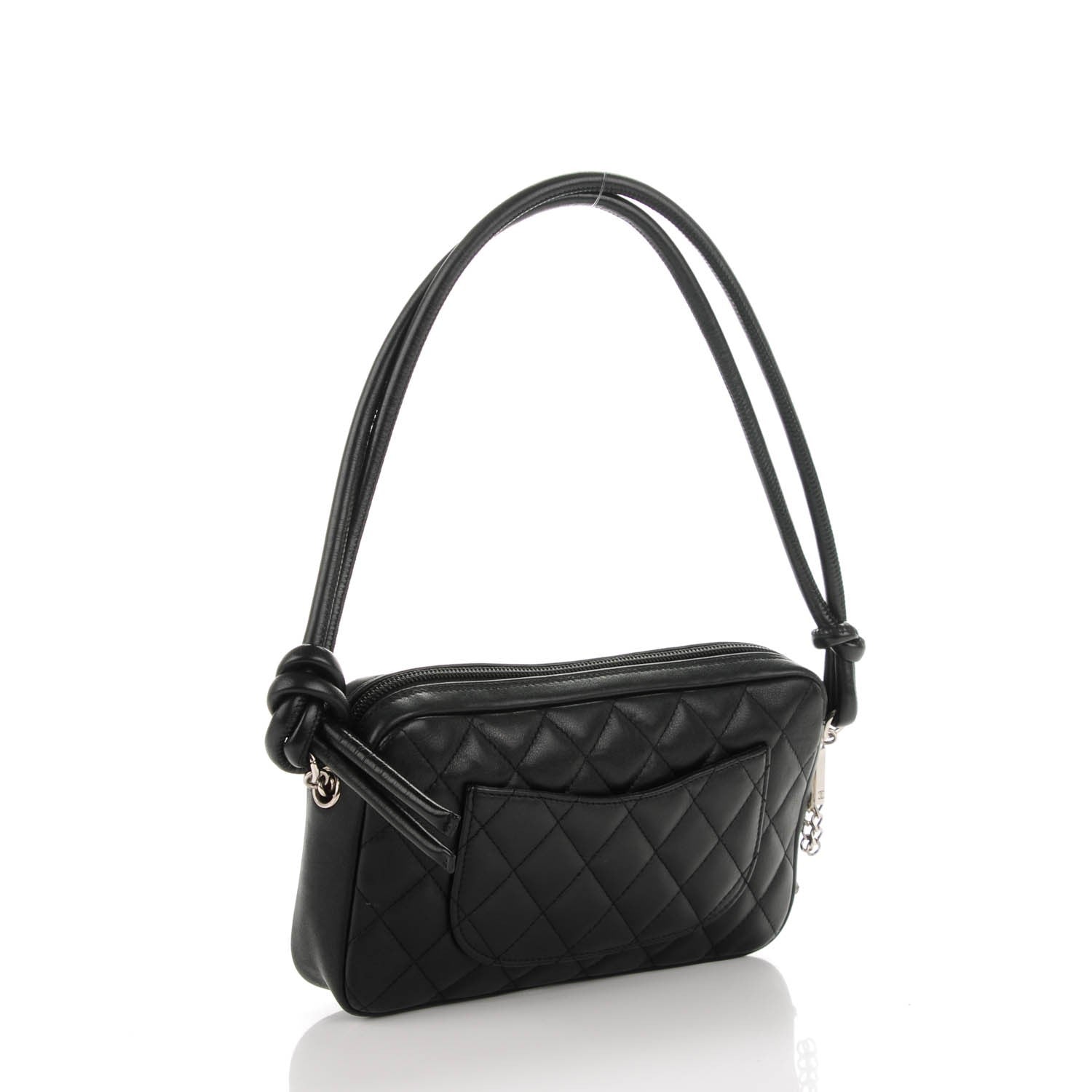 Chanel Calfskin Quilted Cambon Pochette Black White 3 of 7