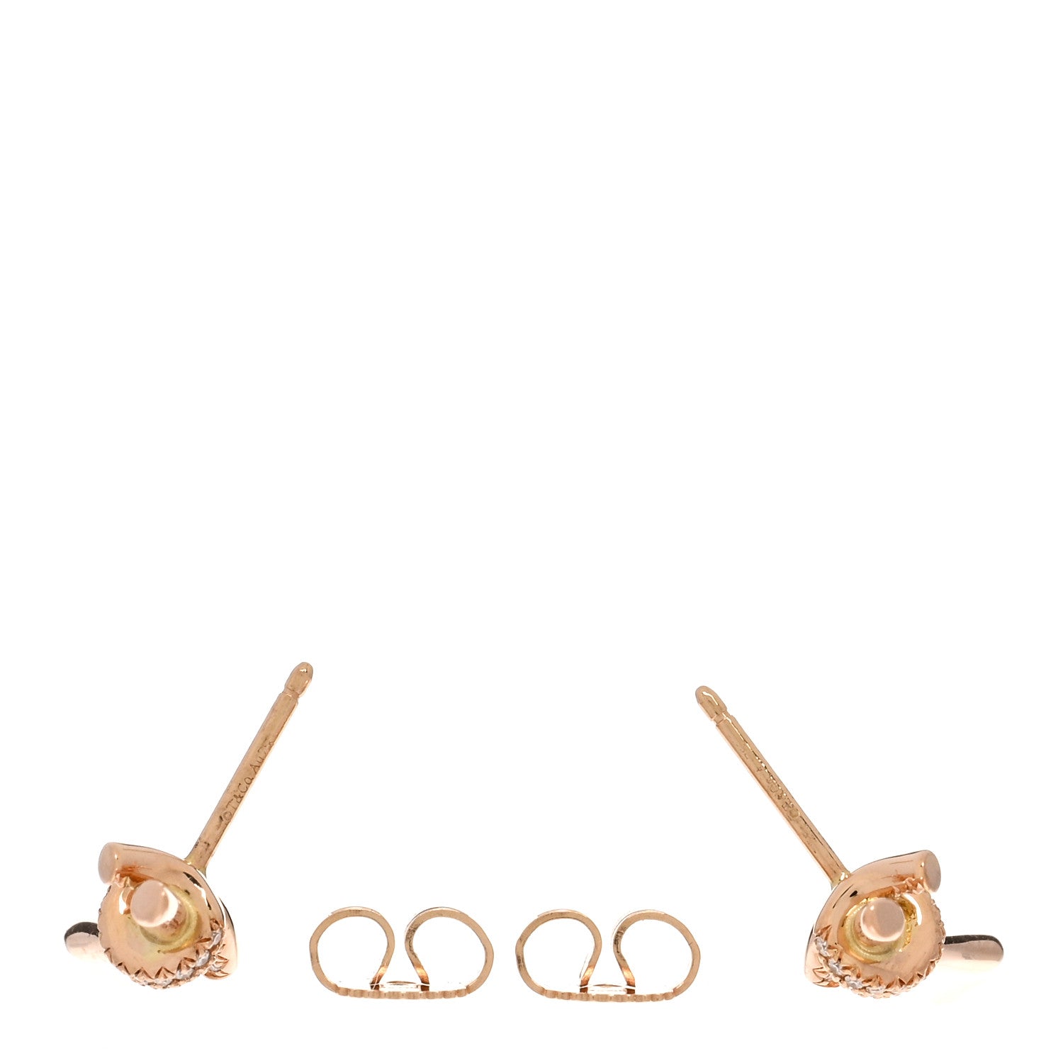 Tiffany 18K Rose Gold Diamond Tiffany Knot Earrings 4 of 5