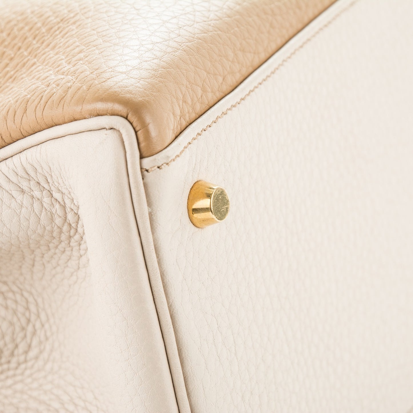 Taurillon Clemence Tri-Color Kelly Retourne 35 Tabac Camel Ebene Parchemin
