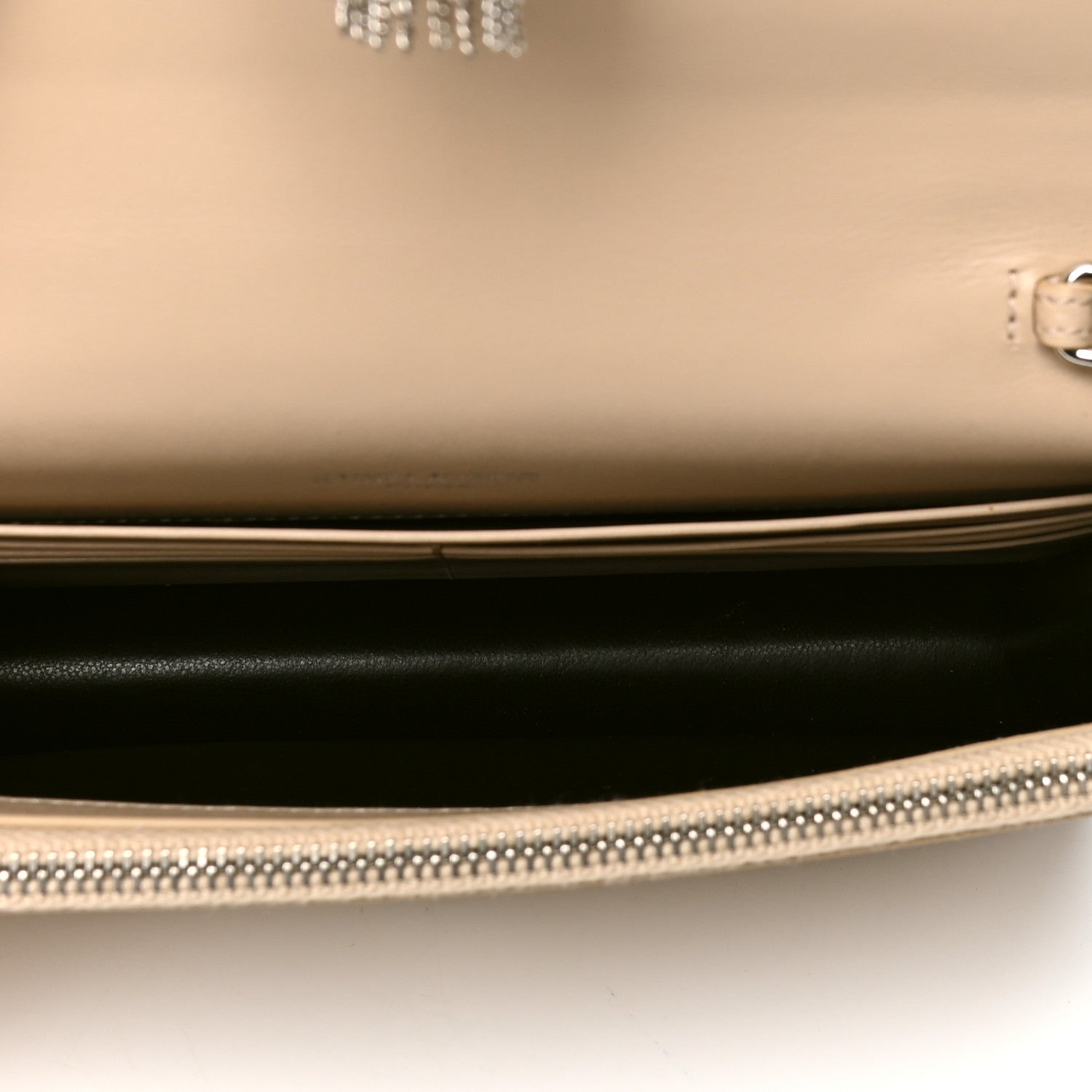 Saint Laurent Smooth Calfskin Classic Monogram Kate Tassel Chain Wallet Light Natural 4 of 4