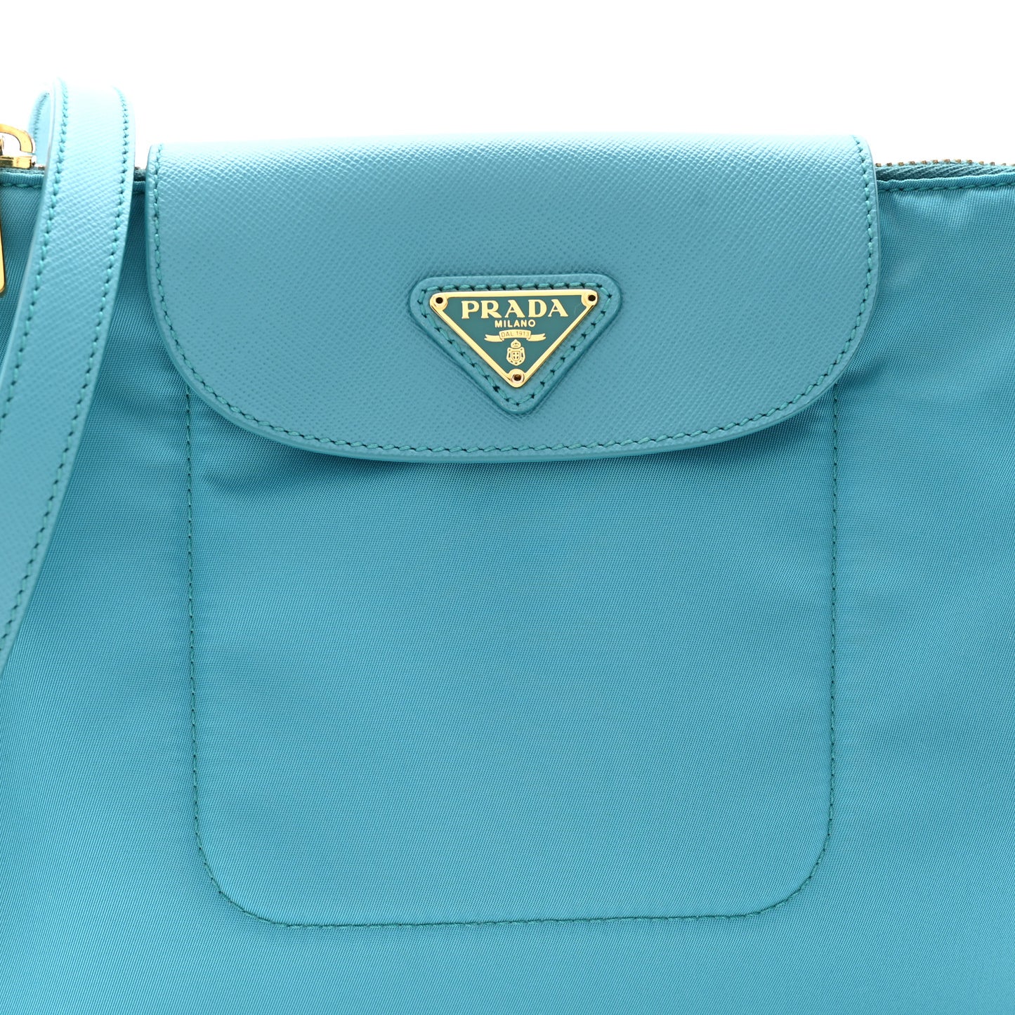 Tessuto Nylon Saffiano Crossbody Bag Turchese