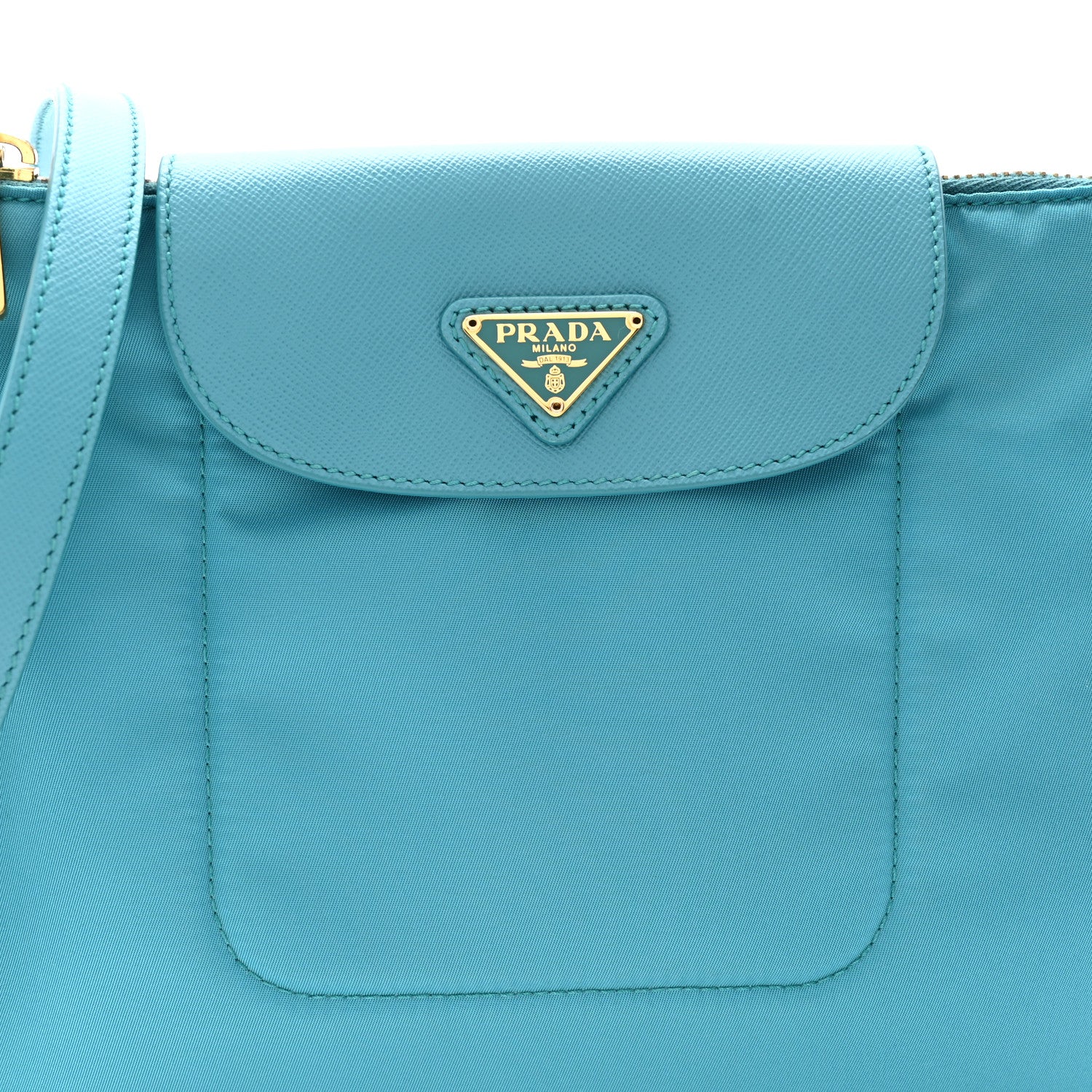 Prada Tessuto Nylon Saffiano Crossbody Bag Turchese 8 of 11