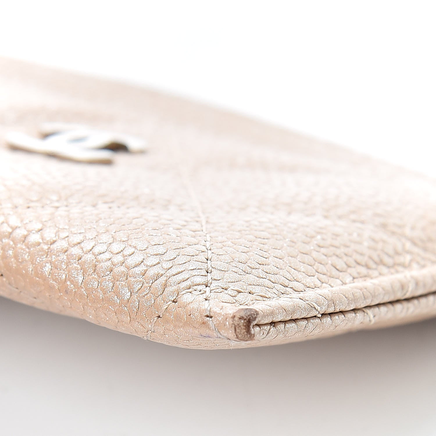 Chanel Iridescent Caviar Quilted Card Holder Beige 10 of 13