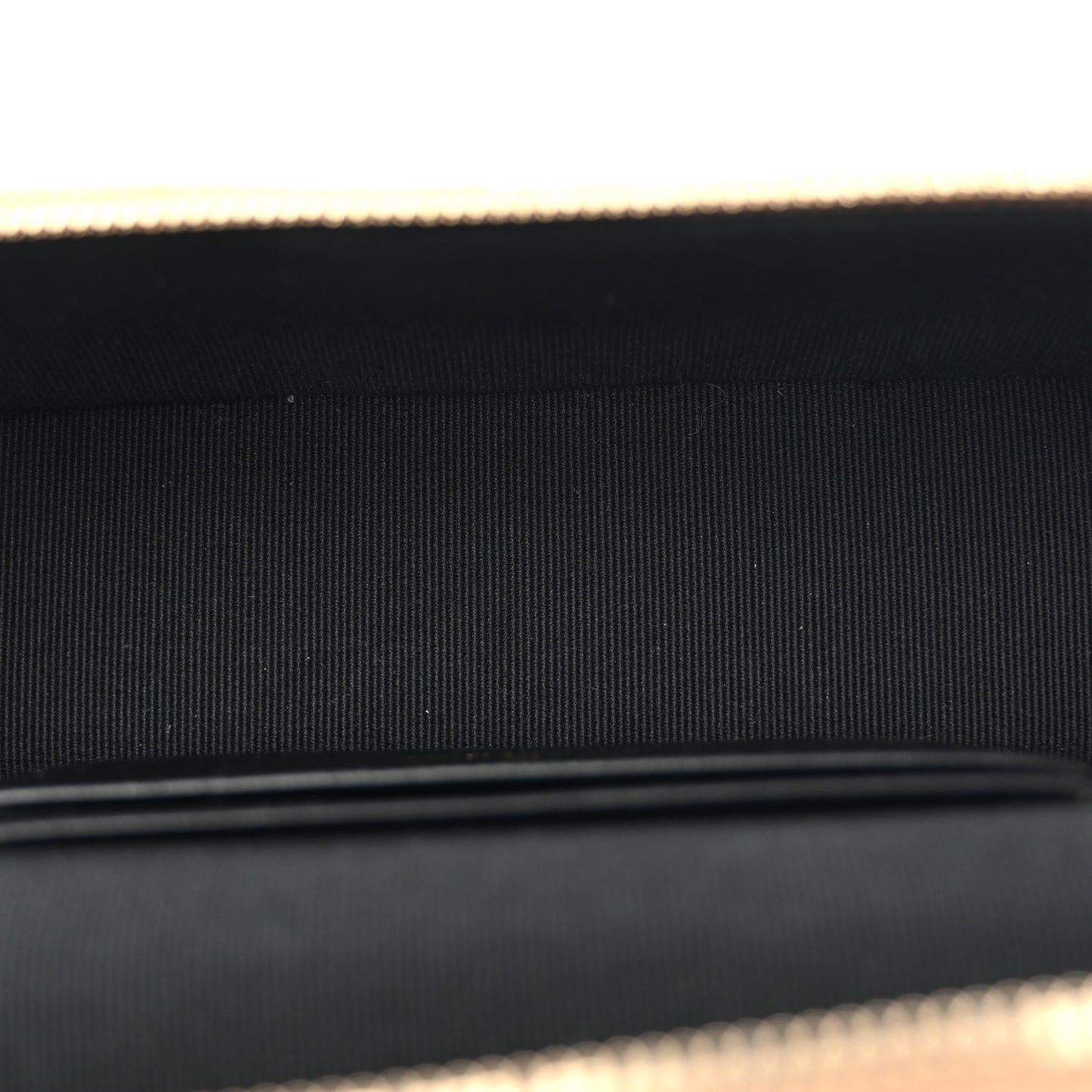 Suede Calfskin Shiny Lambskin Quilted Top Handle Slim Vanity Case With Chain Beige Black