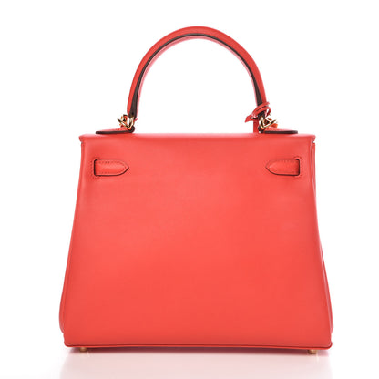 Hermes Swift Kelly Retourne 25 Rouge Tomate 4 of 41