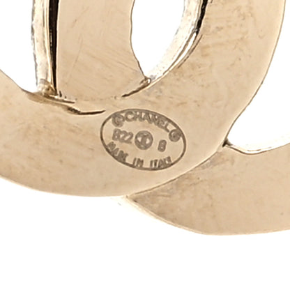 Chanel Metal Crystal CC Round Drop Earrings Gold 4 of 4