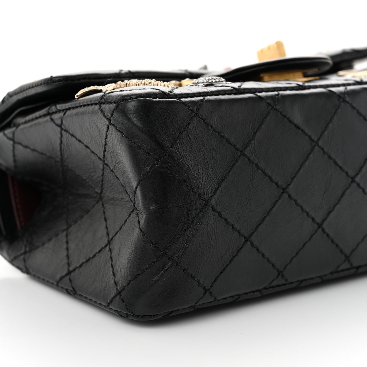 Chanel Aged Calfskin Lucky Charms 2.55 Reissue 224 Flap Black 9 of 13