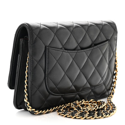 Chanel Lambskin Quilted Wallet On Chain WOC Black 3 of 11