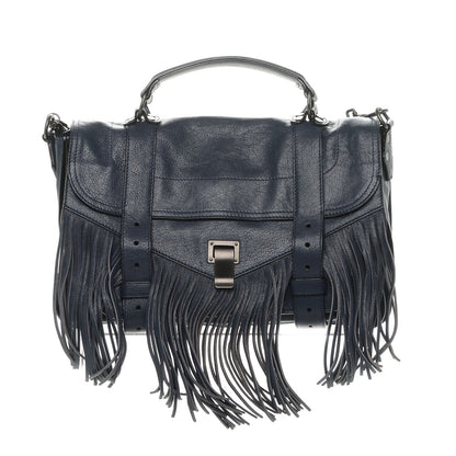 Proenza Schouler Lambskin Fringe Medium PS1 Satchel Midnight 1 of 6