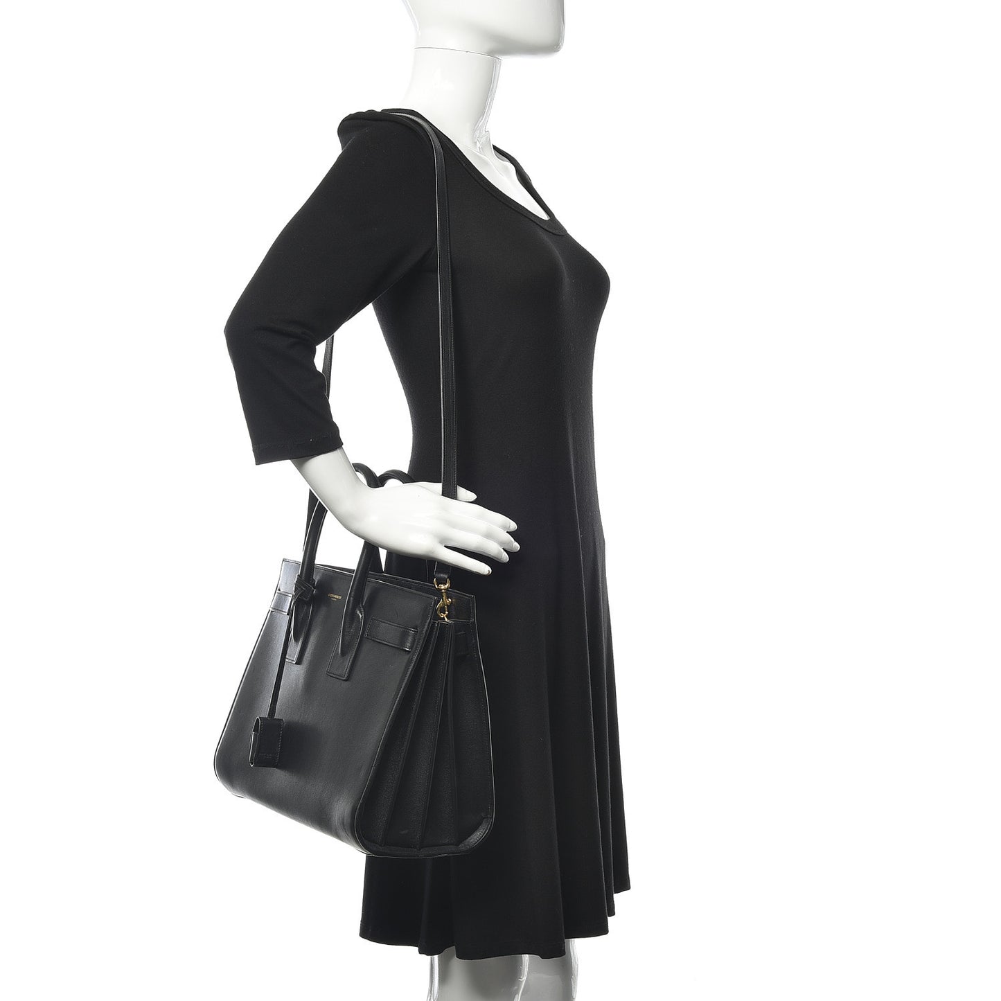 Calfskin Small Sac De Jour Black