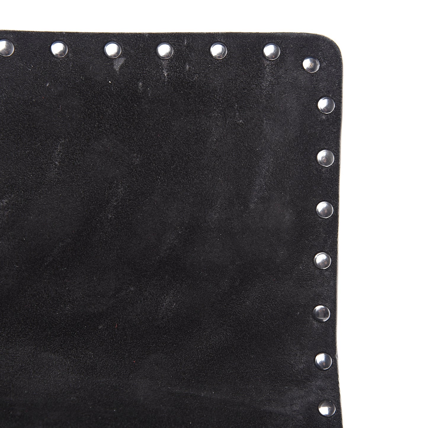 Craquele Nappa Large Rockstud Spike Shoulder Bag Black
