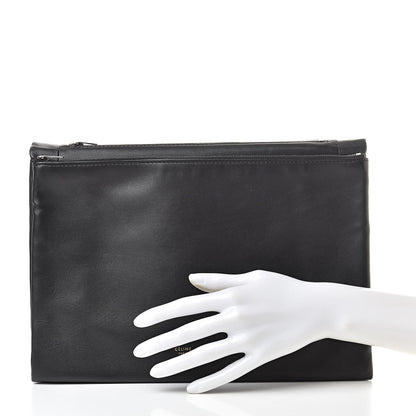 Celine Lambskin Roll Clutch Black 2 of 8