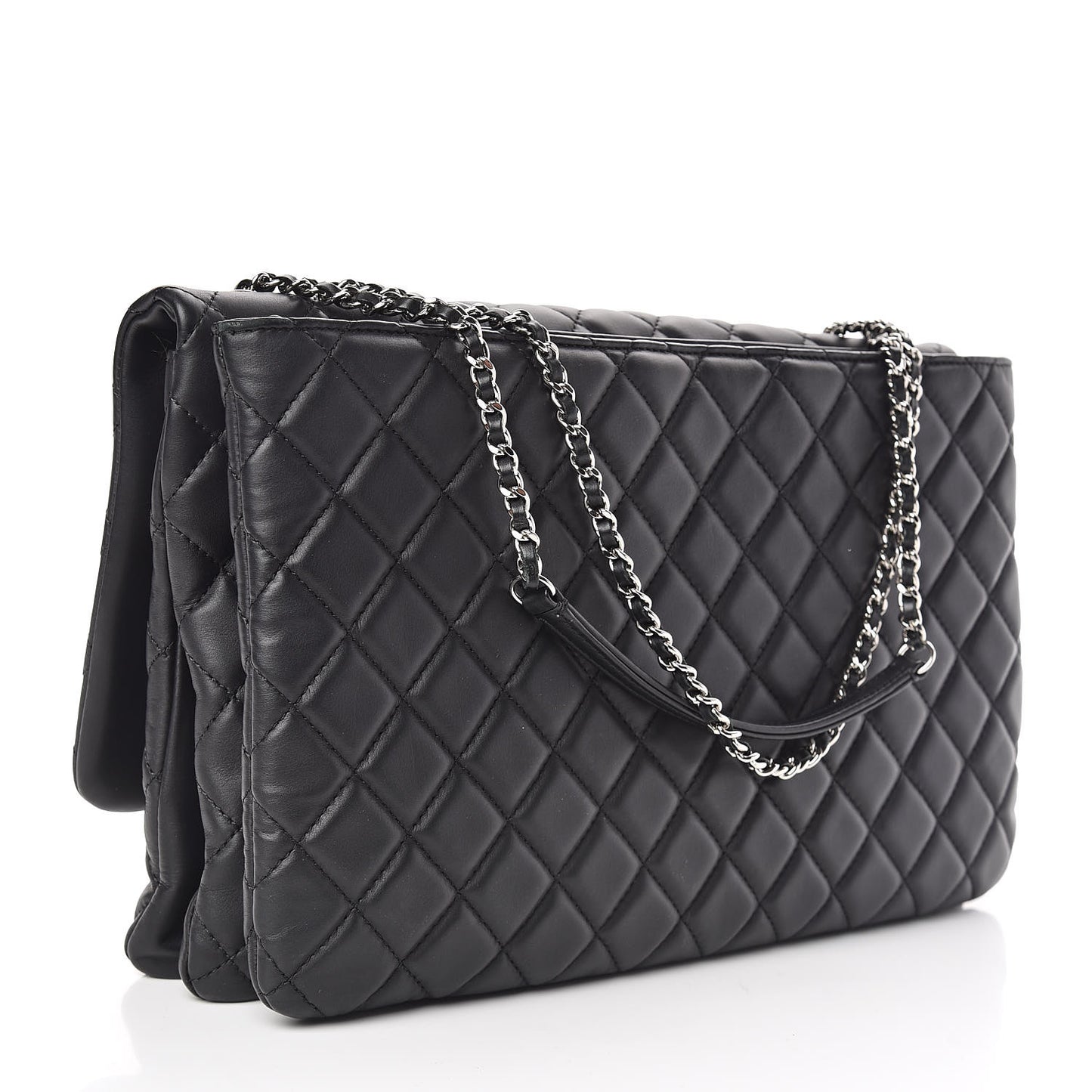 Calfskin Quilted Tender Touch Flap Bag Black
